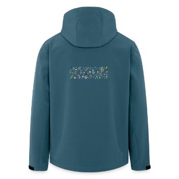 Midnight Bloom Botanical Print - Men’s Recycled Softshell Jacket by Stanley/Stella - stargazer - Back - AI Model Male 185 light (185cm)