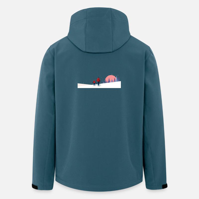 Équipe de ski de randonnée - Veste softshell homme en polyester recyclé Stanley/Stella - bleu pétrole foncé
