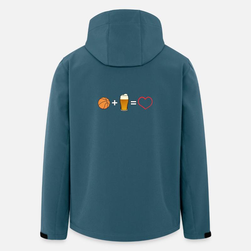Basketball Bier Liebe Herz - Recycelte Männer Softshell-Jacke von Stanley/Stella - Dunkles Petrol