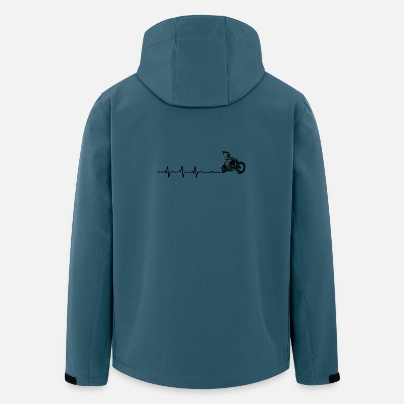 Herzschlag-Biker - Recycelte Männer Softshell-Jacke von Stanley/Stella - Dunkles Petrol