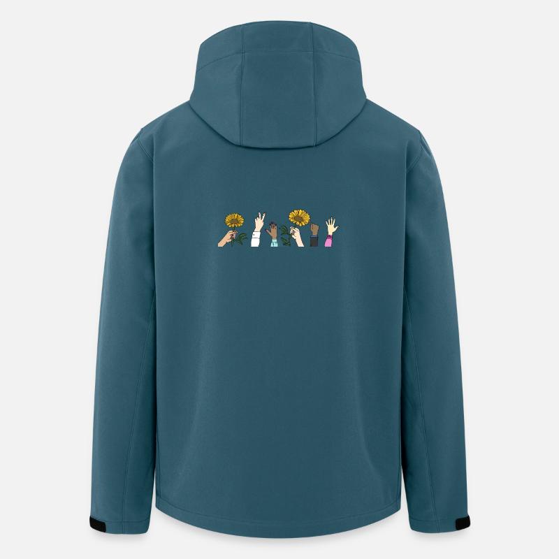 Hände mit Sonnenblumen - Recycelte Männer Softshell-Jacke von Stanley/Stella - Dunkles Petrol