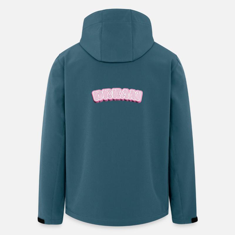 Dream 3D Typografie - Weiß & Pink 3D Wort-Design - Recycelte Männer Softshell-Jacke von Stanley/Stella - Dunkles Petrol
