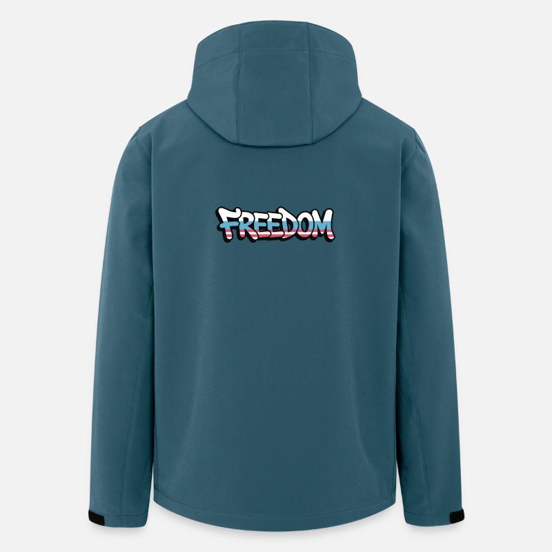 Freedom Typografie Statement Design - Recycelte Männer Softshell-Jacke von Stanley/Stella - Dunkles Petrol