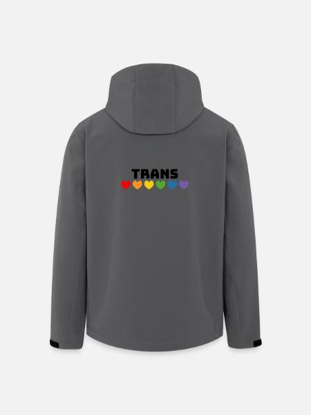 Rainbow heart trans black - Men’s Recycled Softshell Jacket by Stanley/Stella - stargazer