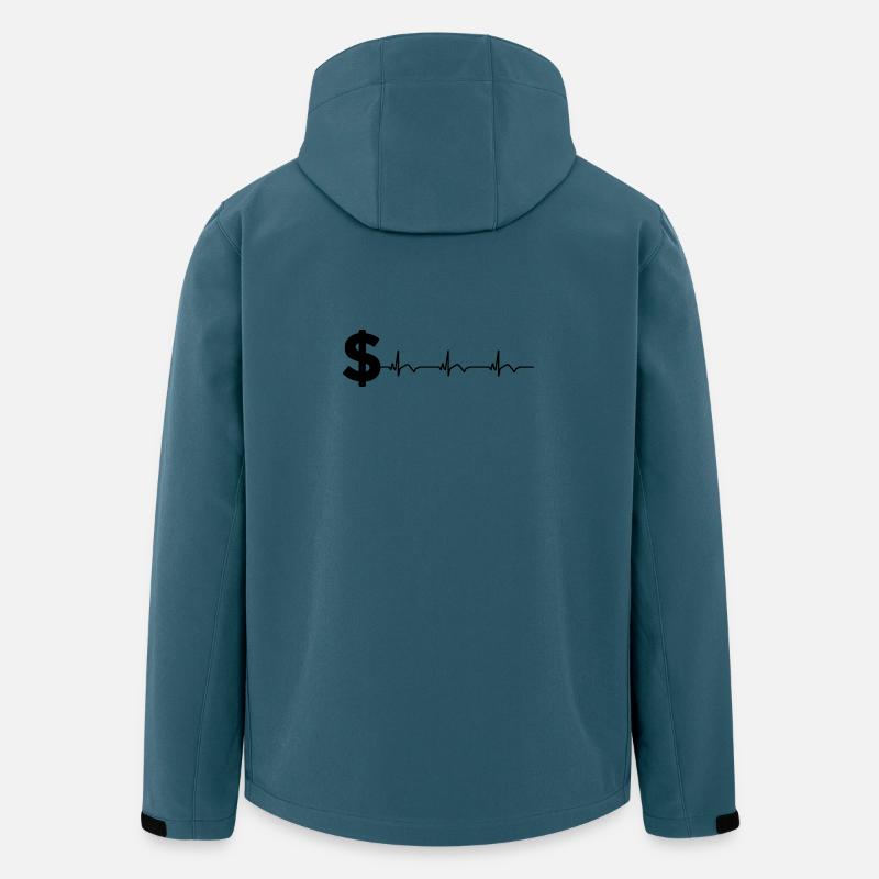 Dollar Zeichen $ EKG Herzschlag - Recycelte Männer Softshell-Jacke von Stanley/Stella - Dunkles Petrol