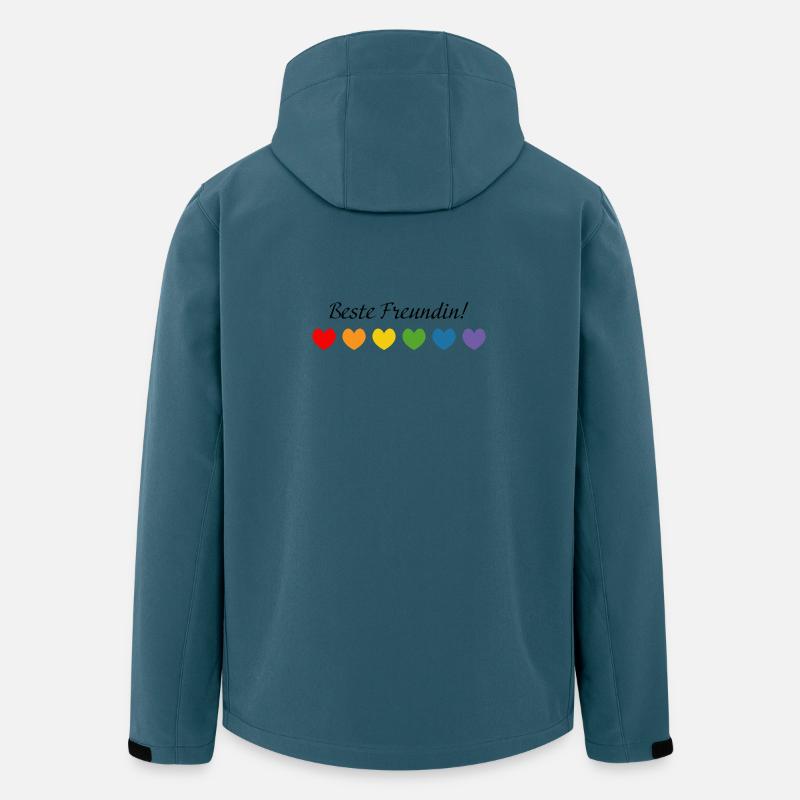 Regenbogenherzchen Beste Freundin - Recycelte Männer Softshell-Jacke von Stanley/Stella - Dunkles Petrol