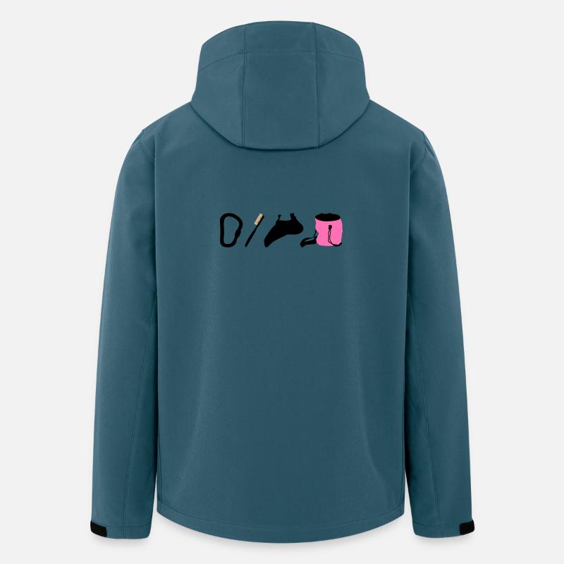 Kletterlogo Boulderemblem Kletterschuhe Bürste - Recycelte Männer Softshell-Jacke von Stanley/Stella - Dunkles Petrol