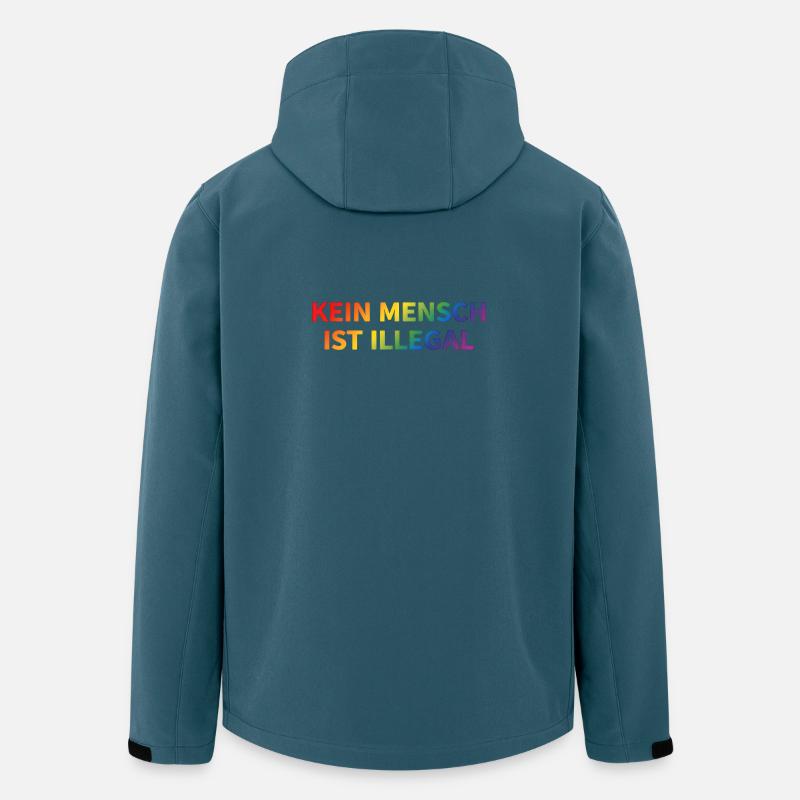 Kein Mensch Ist Illegal Regenbogen - Recycelte Männer Softshell-Jacke von Stanley/Stella - Dunkles Petrol