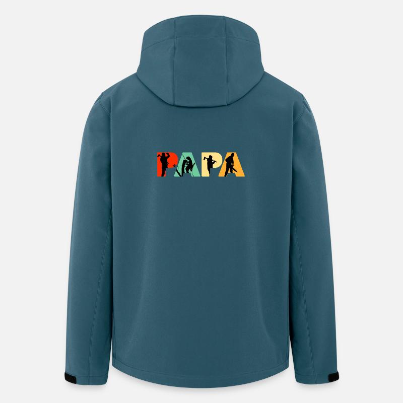 Papa, Holzfäller, Holzfäller, Baumkletterer, Baumpfleger, Vater, Vater, - Recycelte Männer Softshell-Jacke von Stanley/Stella - Dunkles Petrol