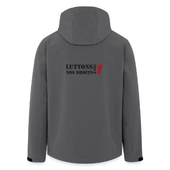 Luttons pour nos Droits ! - Veste softshell homme en polyester recyclé Stanley/Stella - bleu pétrole foncé - Dos - AI Model Male 185 light (185cm)
