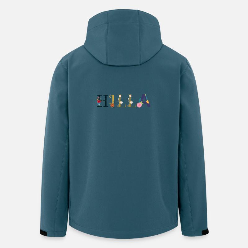 HILLA Name mit Blumen geschmückt - Recycelte Männer Softshell-Jacke von Stanley/Stella - Dunkles Petrol