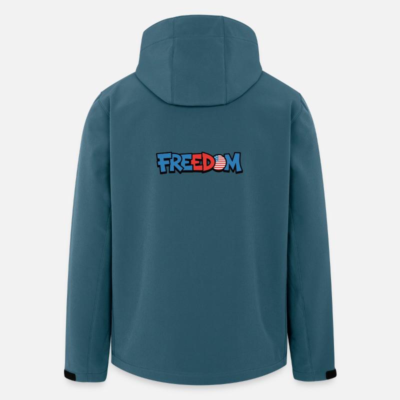 Freedom Typografie Statement Design - Recycelte Männer Softshell-Jacke von Stanley/Stella - Dunkles Petrol