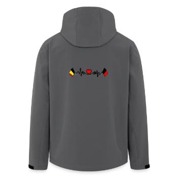 Cardio heart with Flag Belgium and flag Namur - Men’s Recycled Softshell Jacket by Stanley/Stella - stargazer - Back - AI Model Male 185 light (185cm)