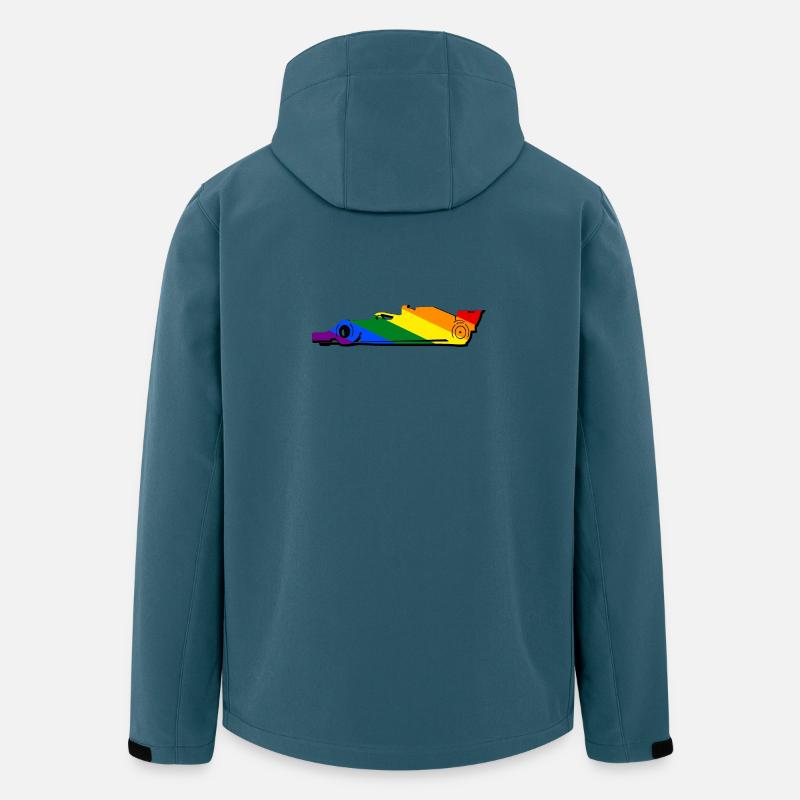 Voiture de course LGBT lgbtqia pride - Veste softshell homme en polyester recyclé Stanley/Stella - bleu pétrole foncé