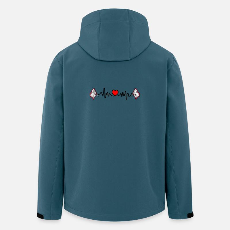 Limousin-Flaggen-Herzschlag - Recycelte Männer Softshell-Jacke von Stanley/Stella - Dunkles Petrol