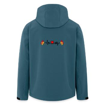 Drapeau du Hampshire avec battement de cœur - Veste softshell homme en polyester recyclé Stanley/Stella - bleu pétrole foncé - Dos - AI Model Male 185 light (185cm)