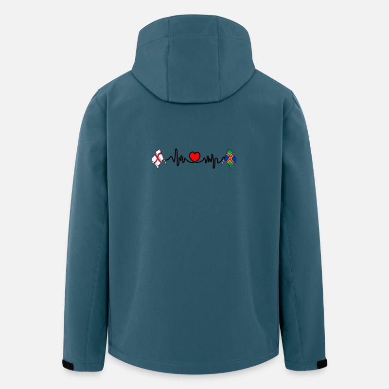 Drapeau du Lincolnshire + Drapeau anglais - Veste softshell homme en polyester recyclé Stanley/Stella - bleu pétrole foncé