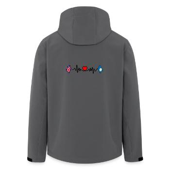 Yorkshire + Herzschlag + Flagge Großbritanniens - Recycelte Männer Softshell-Jacke von Stanley/Stella - Dunkles Petrol - Hinten - AI Model Male 185 light (185cm)