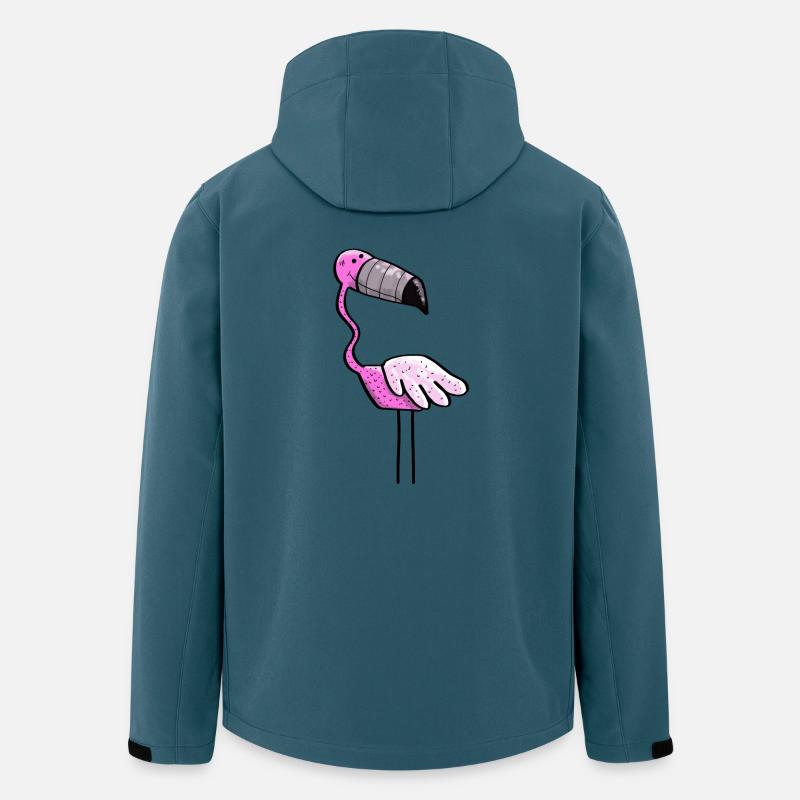 Flamingo Power - Vogel - Sommer - Pink - Recycelte Männer Softshell-Jacke von Stanley/Stella - Dunkles Petrol