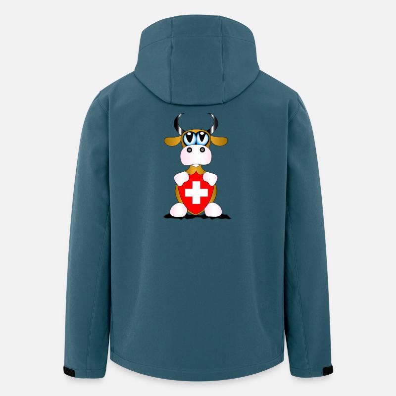Kuh Schweiz - Recycelte Männer Softshell-Jacke von Stanley/Stella - Dunkles Petrol