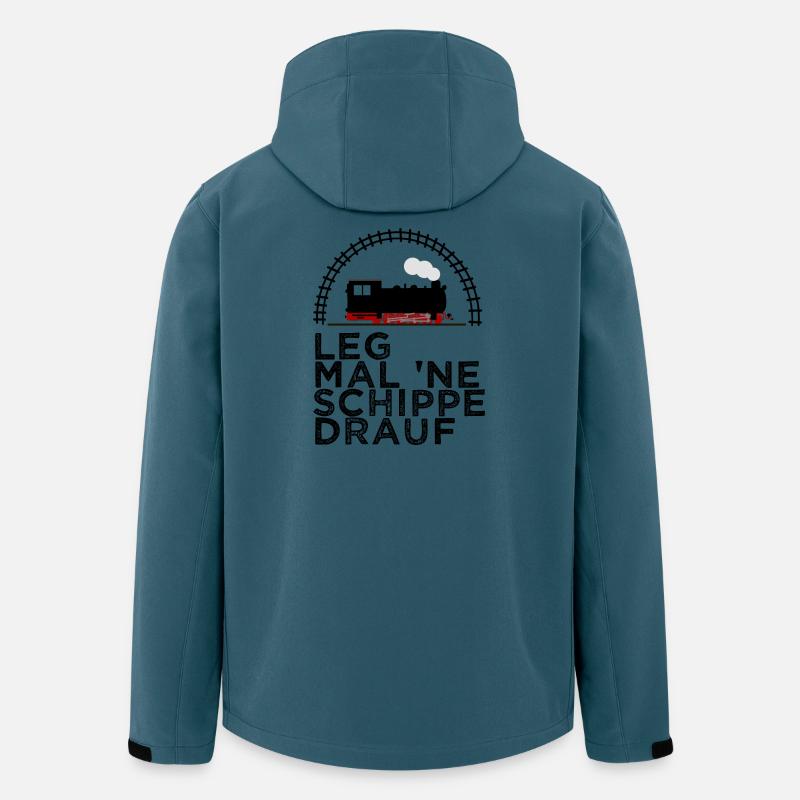 Dampflok Schiene Schippe drauf Kohle - Recycelte Männer Softshell-Jacke von Stanley/Stella - Dunkles Petrol