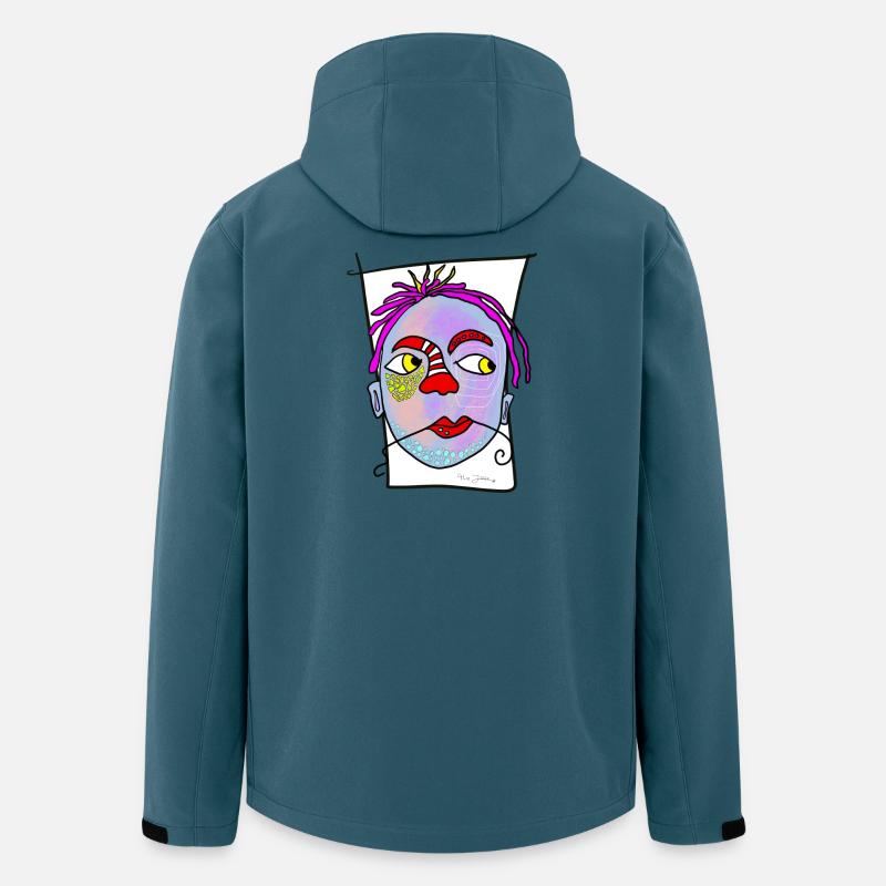 Nebula Gesichtsdruck - Recycelte Männer Softshell-Jacke von Stanley/Stella - Dunkles Petrol