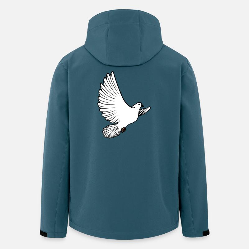 Weiße Taubenbrieftaube Ziertaube oder Friedenstaube - Recycelte Männer Softshell-Jacke von Stanley/Stella - Dunkles Petrol