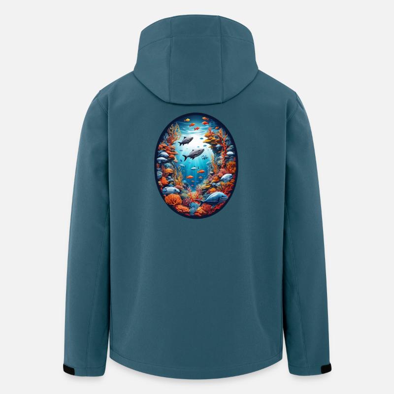 Meerestiere-Fische - Recycelte Männer Softshell-Jacke von Stanley/Stella - Dunkles Petrol
