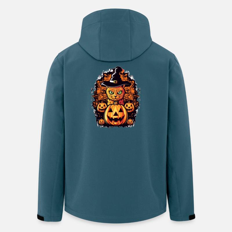 Conception d’Halloween Cat Magic - Veste softshell homme en polyester recyclé Stanley/Stella - bleu pétrole foncé