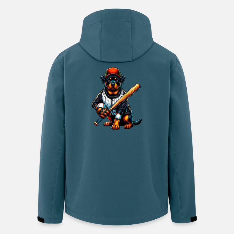 Rottweiler Baseball Hund - Recycelte Männer Softshell-Jacke von Stanley/Stella - Dunkles Petrol