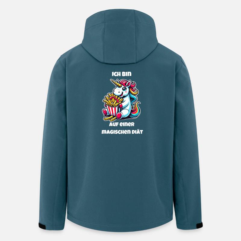 Einhorn Pommes Spaß - Recycelte Männer Softshell-Jacke von Stanley/Stella - Dunkles Petrol