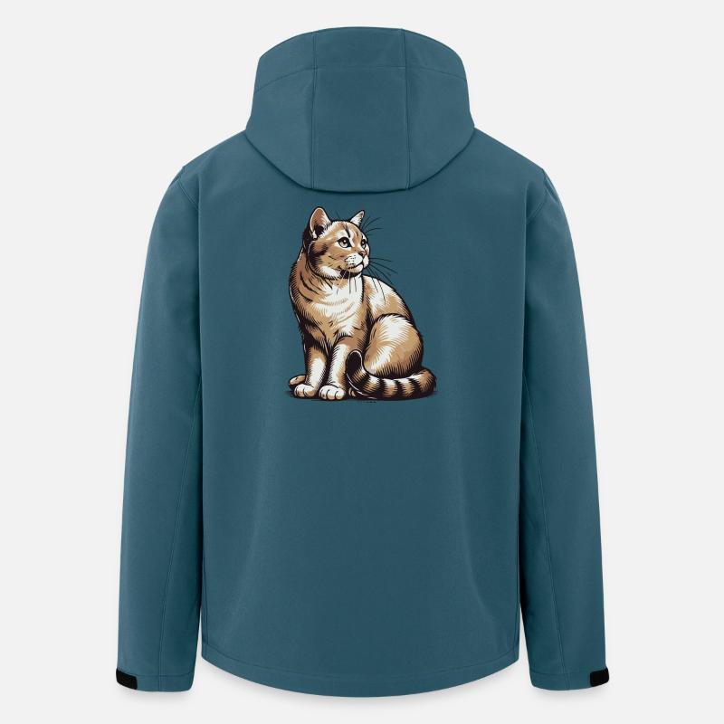 Katze - Recycelte Männer Softshell-Jacke von Stanley/Stella - Dunkles Petrol
