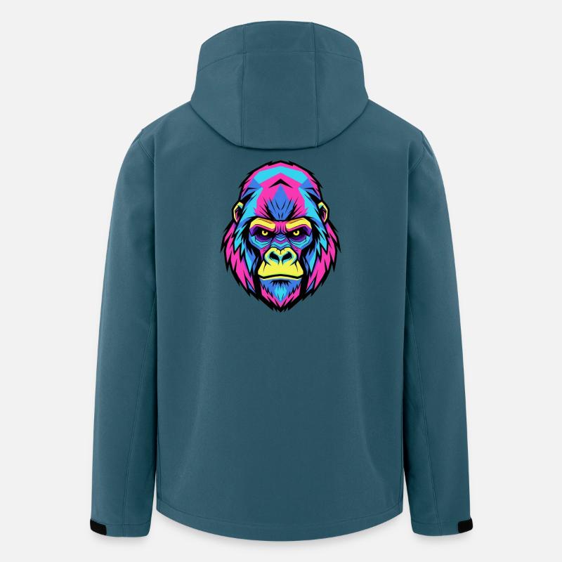 Neon Gorilla Art Illustration - Recycelte Männer Softshell-Jacke von Stanley/Stella - Dunkles Petrol
