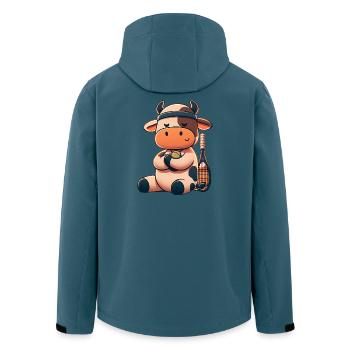 Süße Tennis Kuh Mit Schläger Und Ball - Recycelte Männer Softshell-Jacke von Stanley/Stella - Dunkles Petrol - Hinten - AI Model Male 185 light (185cm)