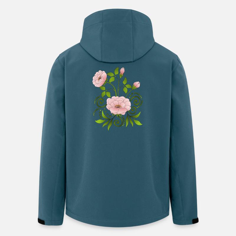 Blumen - Recycelte Männer Softshell-Jacke Discoverer von Stanley/Stella - Dunkles Petrol
