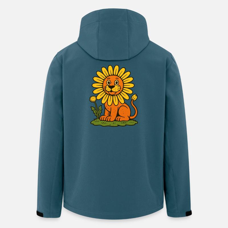 Sonnenblumenmähnenlöwe - Recycelte Männer Softshell-Jacke von Stanley/Stella - Dunkles Petrol