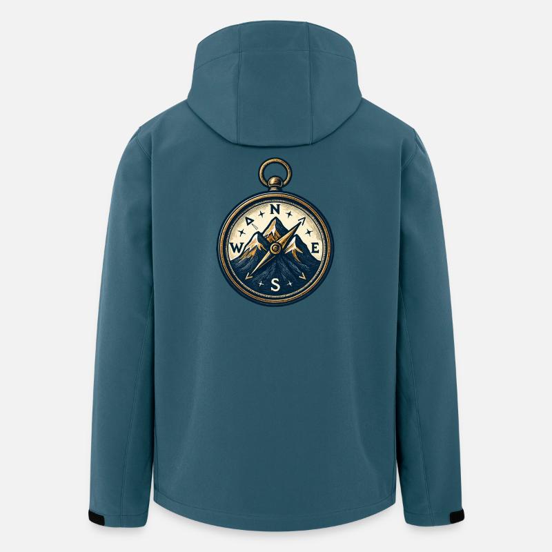 Compass on mountain background - skiing - hiking - Men’s Recycled Softshell Jacket by Stanley/Stella - stargazer