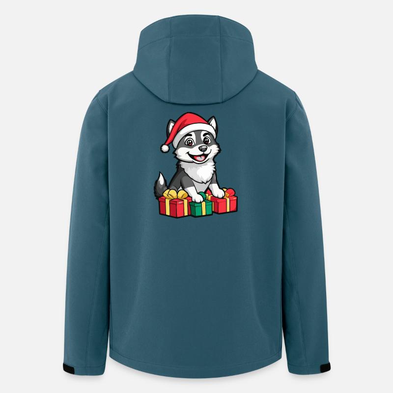 Husky Hund Weihnachten Geschenke - Recycelte Männer Softshell-Jacke von Stanley/Stella - Dunkles Petrol