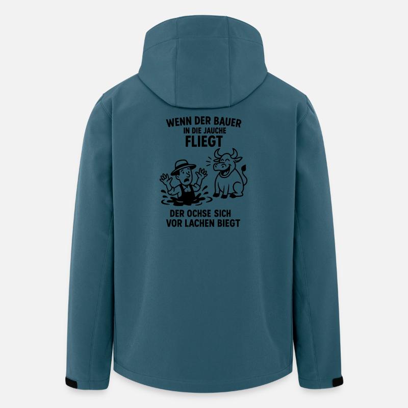 bauer jauche spruch witz ochse - Recycelte Männer Softshell-Jacke von Stanley/Stella - Dunkles Petrol