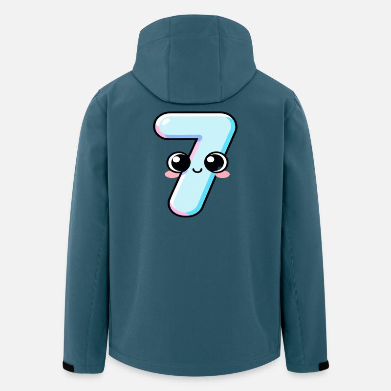 Nummer 7 Kawaii-Kuchen - Recycelte Männer Softshell-Jacke von Stanley/Stella - Dunkles Petrol
