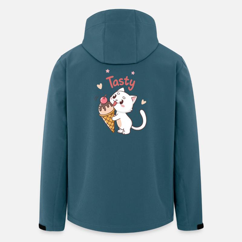 Leckere Eiscreme-Gourmetkatze - Recycelte Männer Softshell-Jacke von Stanley/Stella - Dunkles Petrol