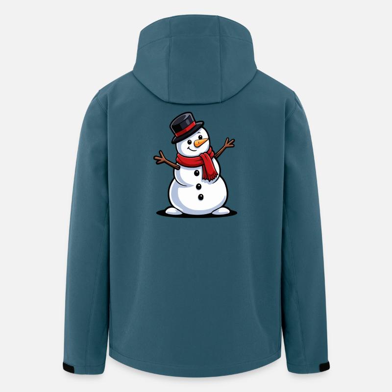 Süßes Schneemann-Winter-Weihnachtsmaskottchen - Recycelte Männer Softshell-Jacke von Stanley/Stella - Dunkles Petrol