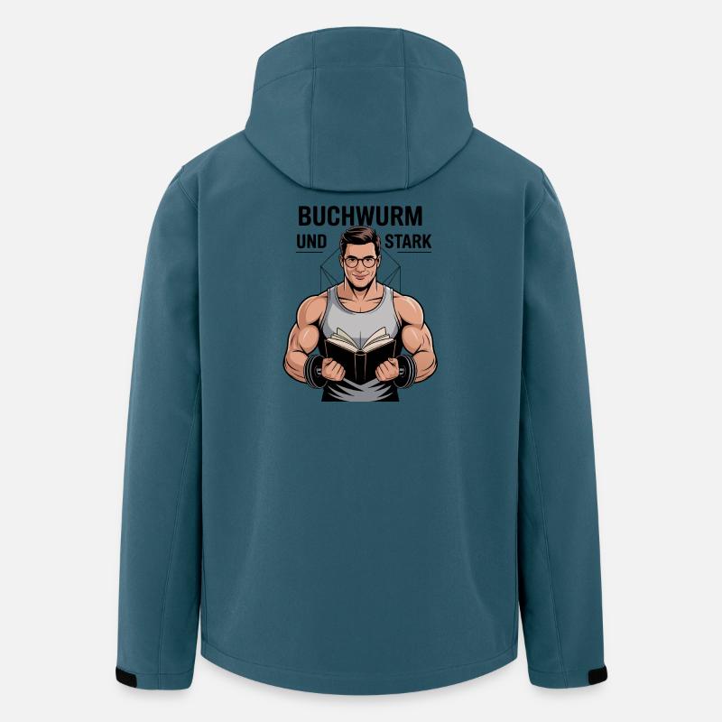 Buchwurm Stark Lesekraft - Recycelte Männer Softshell-Jacke von Stanley/Stella - Dunkles Petrol