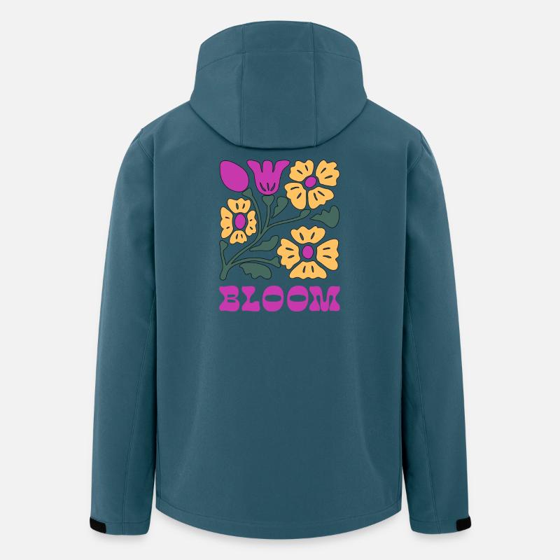 Blumen Pop Neon Pink - Recycelte Männer Softshell-Jacke von Stanley/Stella - Dunkles Petrol