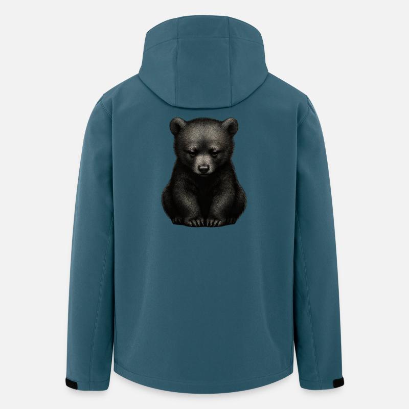 Dunkler Bärenjunge im Sitzen - Recycelte Männer Softshell-Jacke von Stanley/Stella - Dunkles Petrol