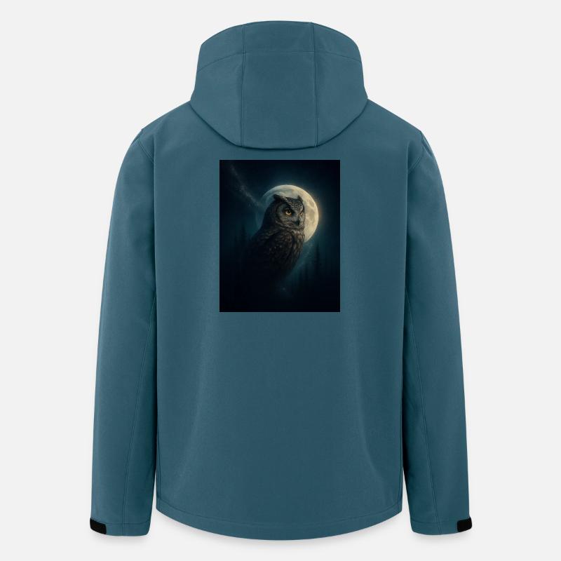 Eule im Nachtwald - Recycelte Männer Softshell-Jacke von Stanley/Stella - Dunkles Petrol