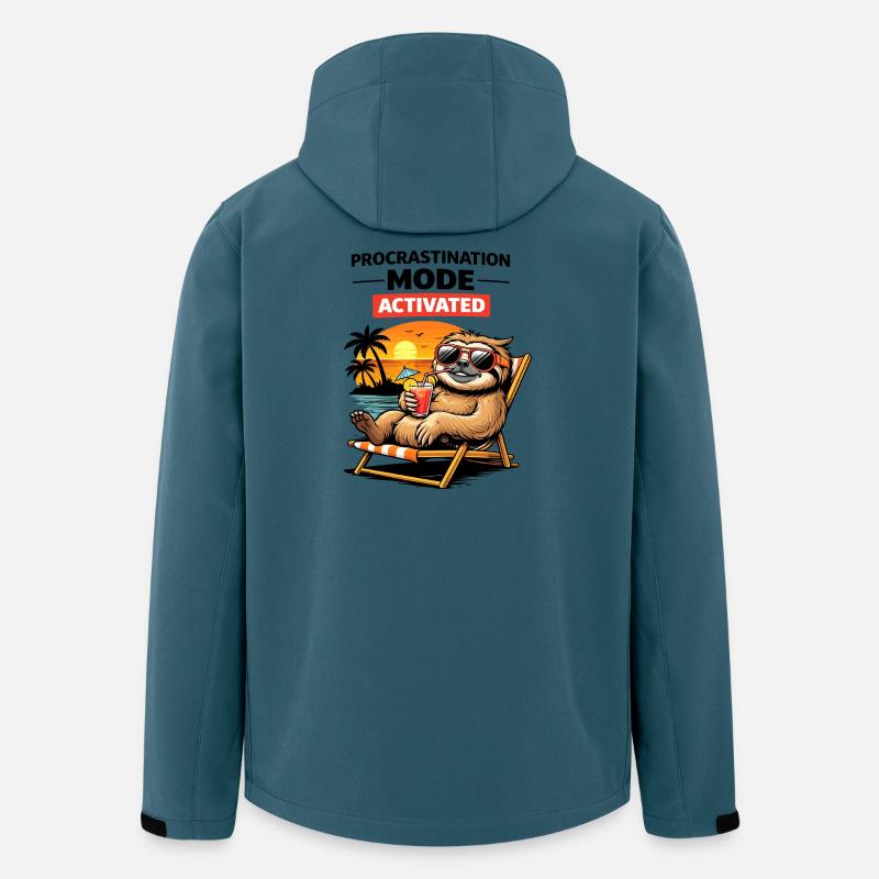Activé le Sloth Beach Chill - Veste softshell homme en polyester recyclé Stanley/Stella - bleu pétrole foncé