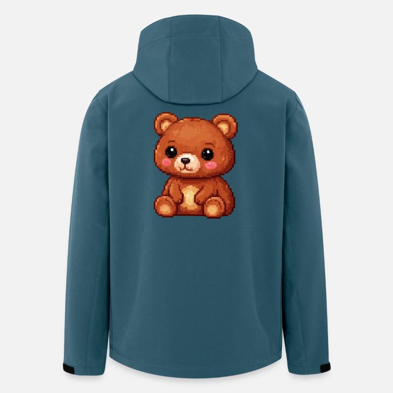 Teddybär Pixel Comic - Recycelte Männer Softshell-Jacke von Stanley/Stella - Dunkles Petrol