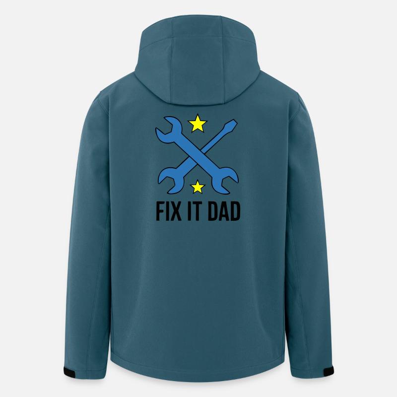 Fix It Dad Werkzeug Wappen - Recycelte Männer Softshell-Jacke von Stanley/Stella - Dunkles Petrol