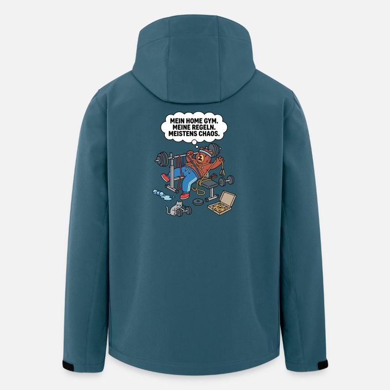 Chaos im Heimtraining-Bär - Recycelte Männer Softshell-Jacke von Stanley/Stella - Dunkles Petrol